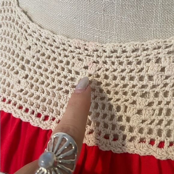 Vava by Jo Hon Embroidered Bunny Boho Tunic Top in Red Size Medium - Picture 14 of 14